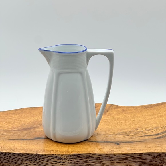 Other - Vintage Ceramic 5.5" Tall Creamer Pitcher with Blue Striping